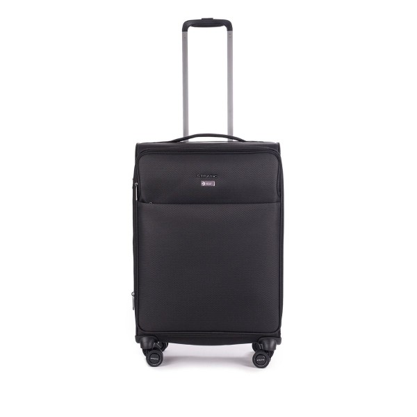 STRATIC LIGHT+ 4-Rad Weichgepäck-Trolley Größe M 68 cm, schwarz