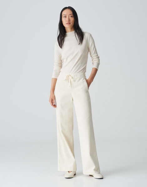 Cordhose MILENI TRACK Wide aus weichem Baumwoll Mix, soft cream