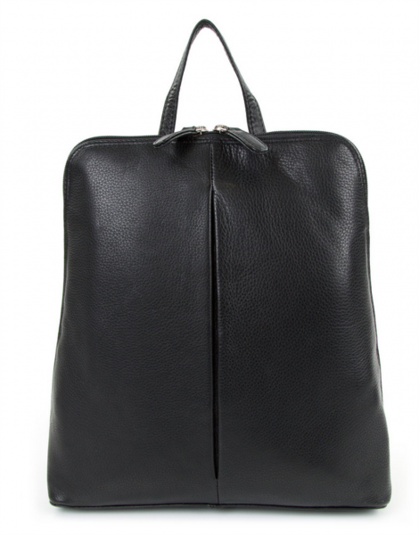 Cityrucksack Leder*, schwarz
