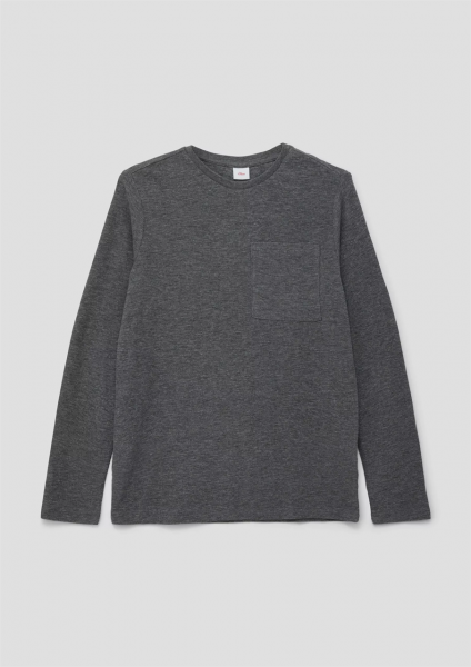 T-Shirt Baumwollemix mit langen Ärmeln, grau