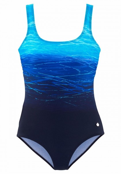 Badeanzug mit Farbverluf blau-schwarz