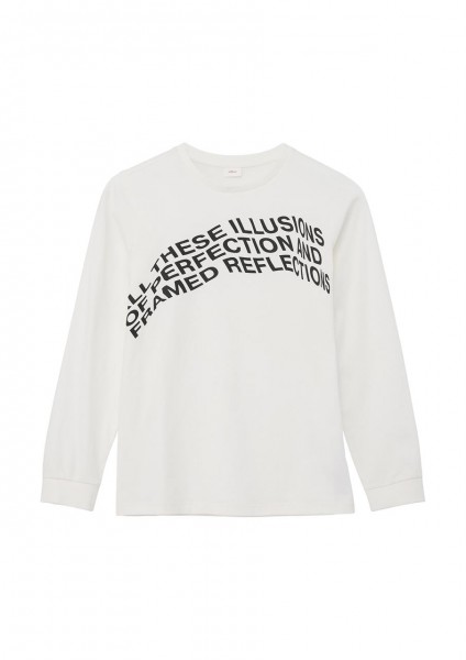 T-Shirt aus Baumwolle mit Frontprint, weiß