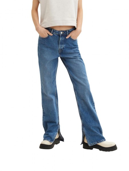 Straight Jeans mit Knopf