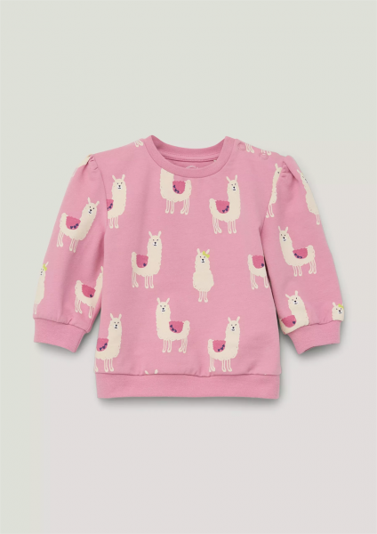 Sweatshirt mit Alloverprint, rosa