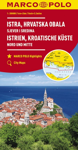 Regionalkarte HR Istrien, Kroat. Küste 1:200.000