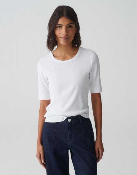 Feines Rippshirt SUSTAFA, Gr. 44, white