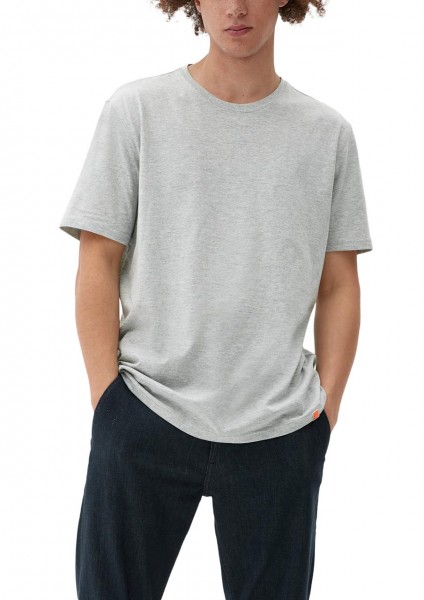 T-Shirt mit Rundhalsausschnitt, grau